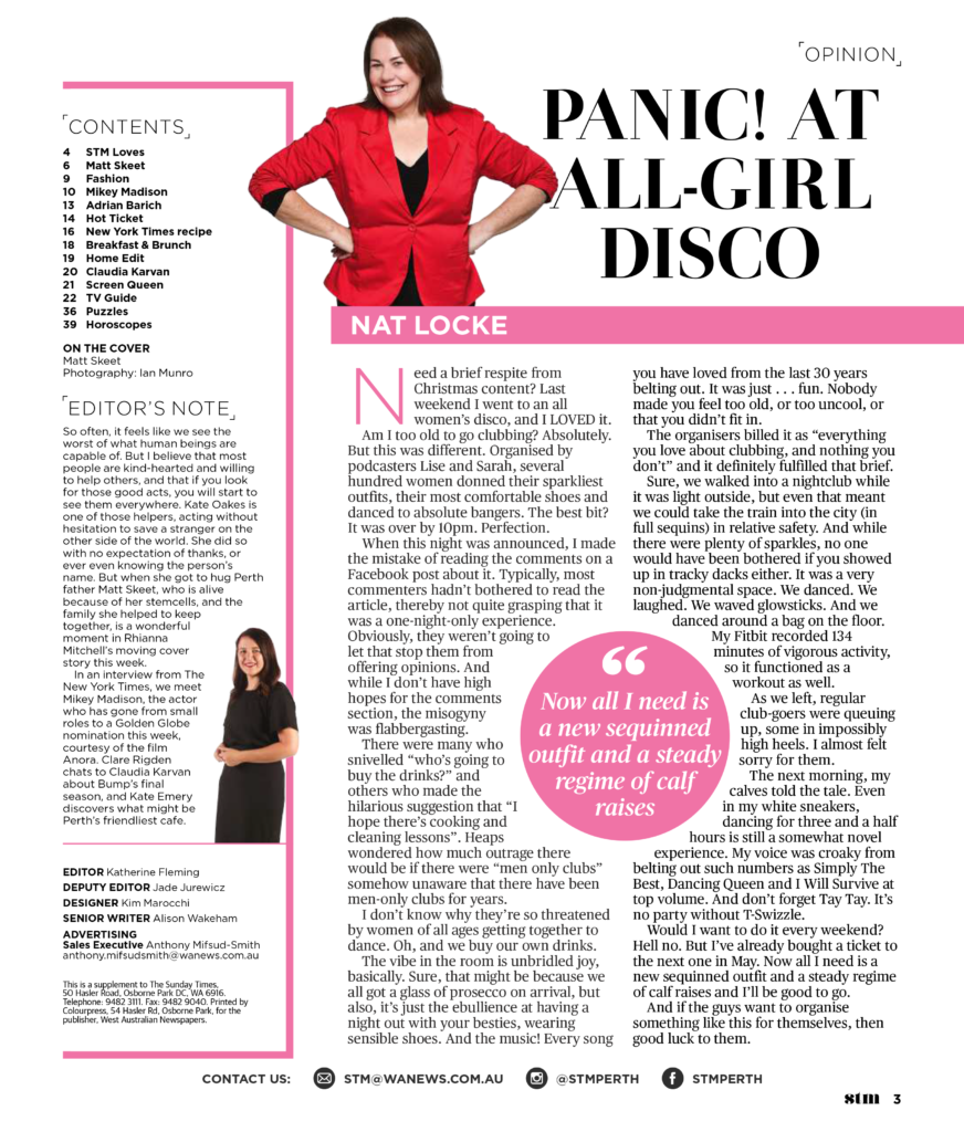 Sunday Times Magazine Perth